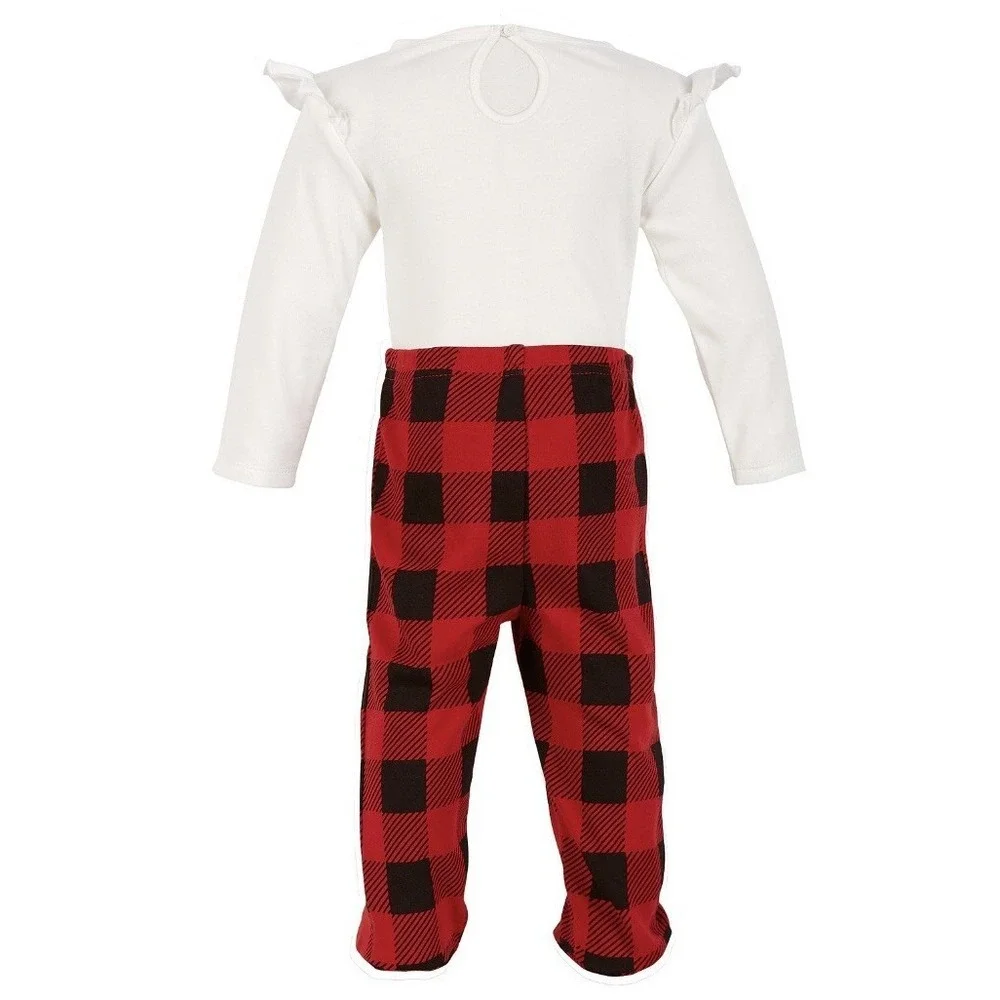 Chickpea Baby Girl 3 Piece Set 6-9 Months Red Buffalo Plaid New with Tags Sweet